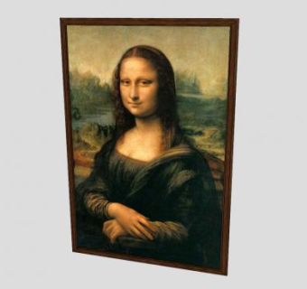 达·芬奇《蒙娜丽莎》油画挂画SU模型下载_sketchup草图大师SKP模型