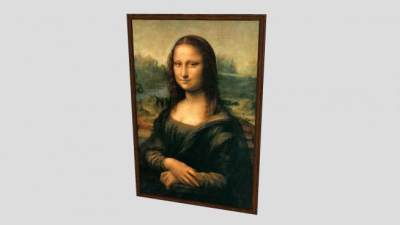 达·芬奇《蒙娜丽莎》油画挂画SU模型下载_sketchup草图大师SKP模型