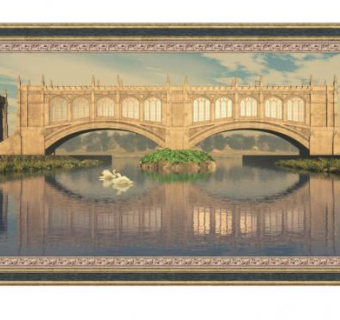 欧式花纹画框油画SU模型下载_sketchup草图大师SKP模型