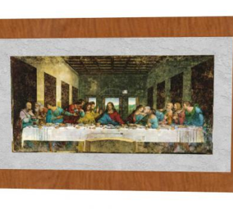 《最后的晚餐》油画木框挂画SU模型下载_sketchup草图大师SKP模型