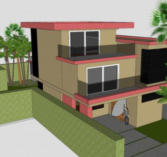 现代房子简约屋子SU模型下载_sketchup草图大师SKP模型