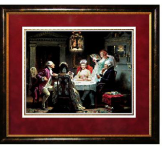 复古油画《弗农山庄的纸牌游戏》挂画SU模型下载_sketchup草图大师SKP模型