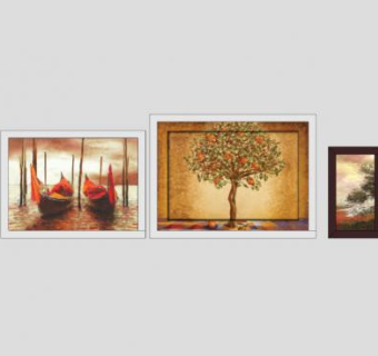 风景艺术绘画挂画SU模型下载_sketchup草图大师SKP模型