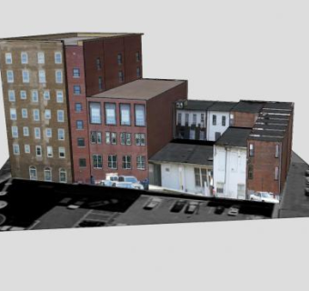 现代市中心商业街建筑SU模型下载_sketchup草图大师SKP模型