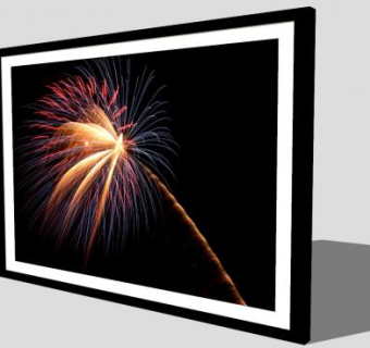 夜空下的烟花照片相框SU模型下载_sketchup草图大师SKP模型