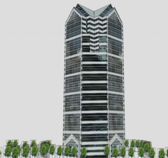 奥克布鲁克露台大厦建筑SU模型下载_sketchup草图大师SKP模型
