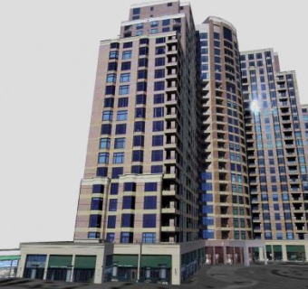 现代高层建筑广场SU模型下载_sketchup草图大师SKP模型