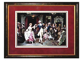 玛莎和乔治·华盛顿在弗农山庄跳舞油画挂画SU模型下载...