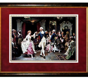 玛莎和乔治·华盛顿在弗农山庄跳舞油画挂画SU模型下载_sketchup草图大师SKP模型