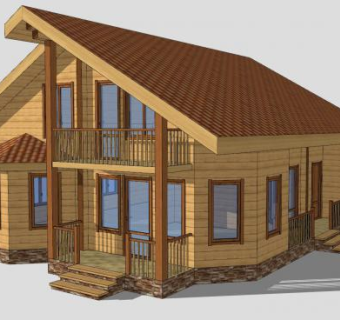 西干大木屋建筑SU模型下载_sketchup草图大师SKP模型