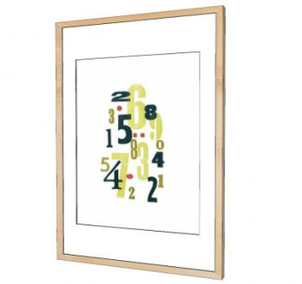 现代阿拉伯数字创意挂画SU模型下载_sketchup草图大师SKP模型