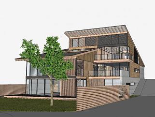 加拿大房子建筑SU模型下载_sketchup草图大师SKP模型
