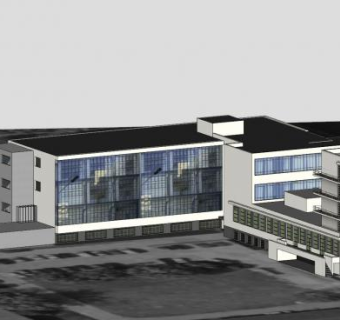 包豪斯房子建筑SU模型下载_sketchup草图大师SKP模型