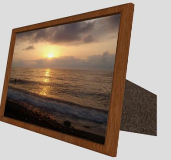 海上的夕阳摄影照片相框SU模型下载_sketchup草图大师SKP模型