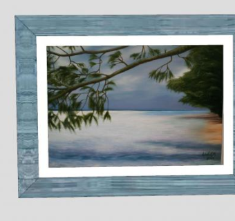 风景油画绘画画框SU模型下载_sketchup草图大师SKP模型