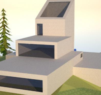 现代极简主义住宅建筑SU模型下载_sketchup草图大师SKP模型