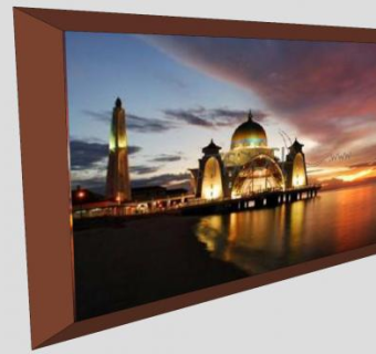 清真寺晚霞摄影挂画SU模型下载_sketchup草图大师SKP模型