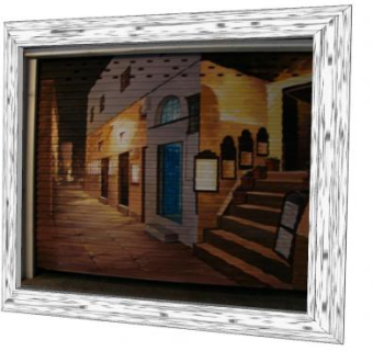 夜色街景绘画挂画SU模型下载_sketchup草图大师SKP模型