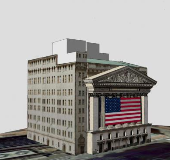 纽约华尔街交易建筑SU模型下载_sketchup草图大师SKP模型