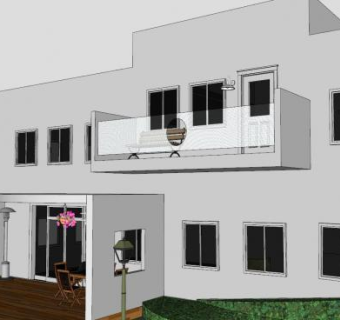 海滩大房子建筑SU模型下载_sketchup草图大师SKP模型