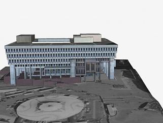 波士顿市政厅建筑中心SU模型下载_sketchup草图大师SKP模型