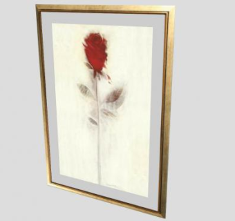 艺术绘画红玫瑰挂画SU模型下载_sketchup草图大师SKP模型