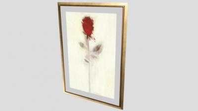 艺术绘画红玫瑰挂画SU模型下载_sketchup草图大师SKP模型