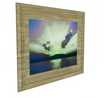 海岛晚霞摄影照片木相框SU模型下载_sketchup草图大师SKP模型