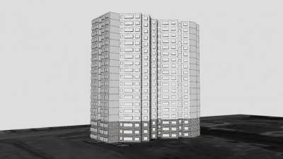 北京市石玉园高层建筑SU模型下载_sketchup草图大师SKP模型