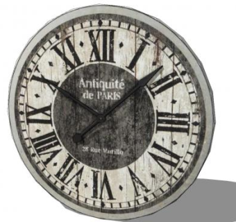 复古圆形罗马数字壁挂时钟SU模型下载_sketchup草图大师SKP模型