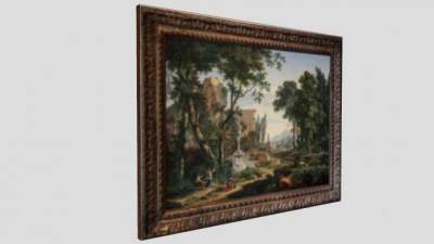 古典小镇油画绘画相框SU模型下载_sketchup草图大师SKP模型