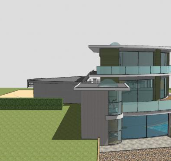 现代房子多层住宅SU模型下载_sketchup草图大师SKP模型