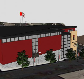 旧金山娱乐中心建筑SU模型下载_sketchup草图大师SKP模型