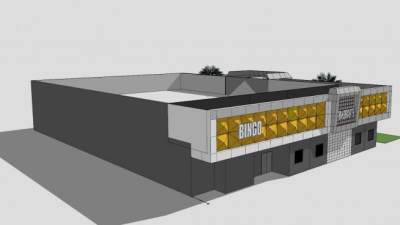 宾戈游戏建筑中心SU模型下载_sketchup草图大师SKP模型