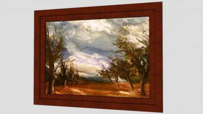 意向油画风景绘画挂画SU模型下载_sketchup草图大师SKP模型