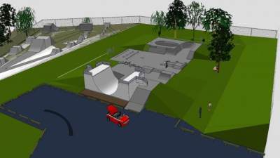 贝华滑板运动场地建筑SU模型下载_sketchup草图大师SKP模型