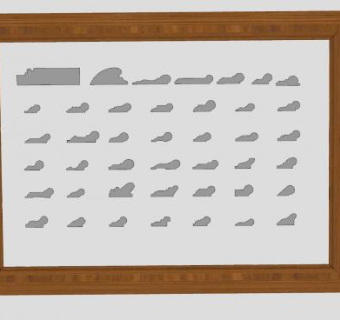 模塑画轨木框挂画SU模型下载_sketchup草图大师SKP模型