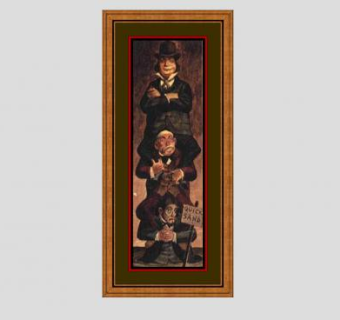 万圣鬼屋人物长框挂画SU模型下载_sketchup草图大师SKP模型