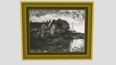 梵高油画作品挂画SU模型下载_sketchup草图大师SKP模型