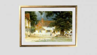 村舍油画绘画挂画SU模型下载_sketchup草图大师SKP模型