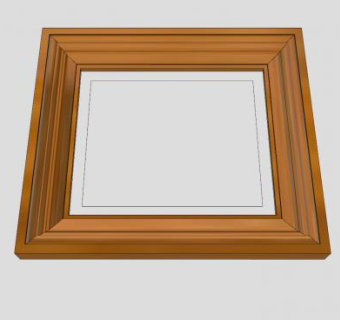 方形实木挂墙相框SU模型下载_sketchup草图大师SKP模型