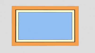 长方形壁式木制相框SU模型下载_sketchup草图大师SKP模型