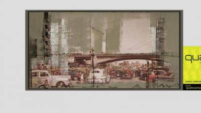 城市高架桥绘画挂画SU模型下载_sketchup草图大师SKP模型