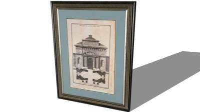 古典风格城堡绘画挂画SU模型下载_sketchup草图大师SKP模型