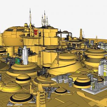 艾康市房子建筑SU模型下载_sketchup草图大师SKP模型