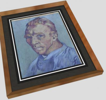 梵高自画像油画挂画SU模型下载_sketchup草图大师SKP模型