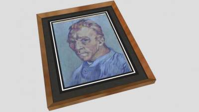 梵高自画像油画挂画SU模型下载_sketchup草图大师SKP模型