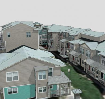 高科马村共居房子建筑SU模型下载_sketchup草图大师SKP模型