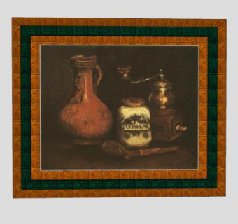 《咖啡机和壶》梵高作品挂画SU模型下载_sketchup草图大师SKP模型