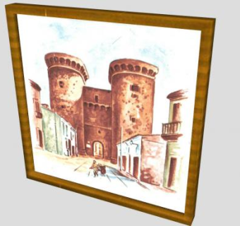 古老街道绘画挂画SU模型下载_sketchup草图大师SKP模型